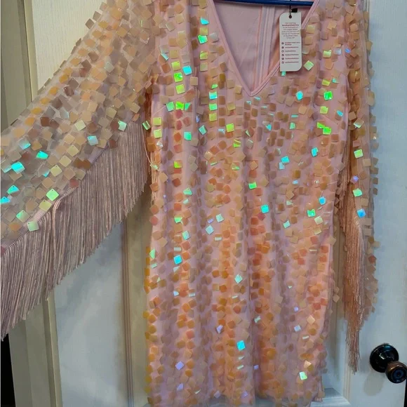 Glamorous Pink Sequin Mini Dress - Picture 4 of 5